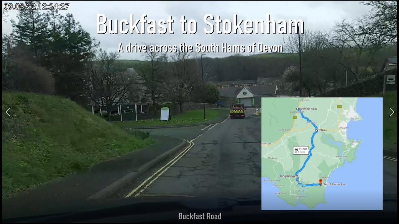 A drive from Buckfast to Stokenham and back, across the English
