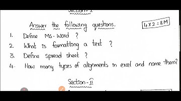 Computer science - 1st yr /P-1 ( Model question paper in Computer fundamentals & Ms - office