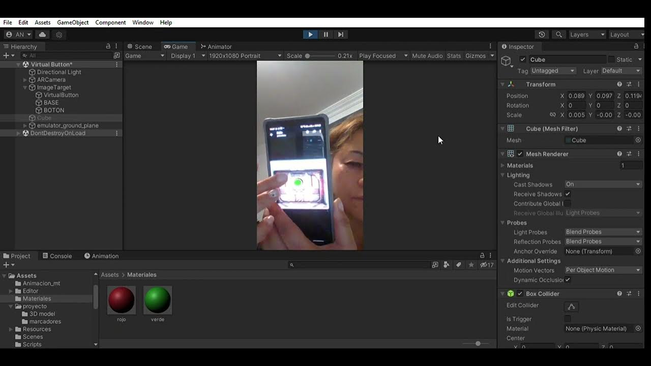 Android ar image tr virtual button unity 2021 3 3f1 personal dx11 2022