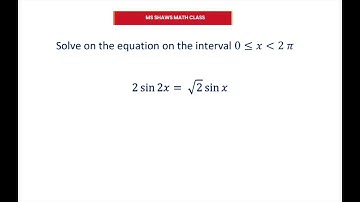 Solve Trigonometric Equation On The Interval [0, 2pi) Double Angles P1