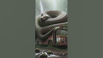 Massive Python Constricts Abandoned Bus in Jungle #animation #jungleexploration #shorts