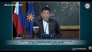 PRRD joins his fellow Leaders in the Opening Session of the 13th Asia-Europe Meeting (ASEM13) Summit