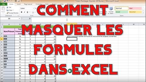 Comment masquer les formules dans Excel