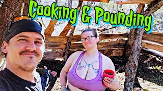 Building Bushcraft Cabin & Cooking! Emergency Fundraiser Live