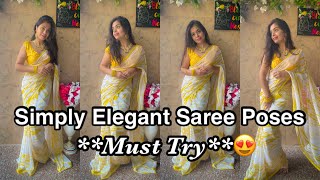 Simply Elegant Saree Poses✨| #CreateWithCare #howtopose #SantoshiMegharaj 🌻 screenshot 3