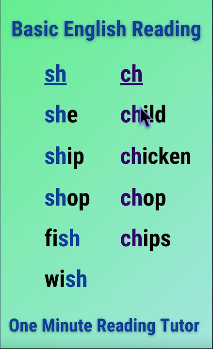 Basic English Reading - Sounds of SH and CH #americanenglish #readingenglish #americanaccent