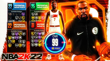 NBA 2K22 KEVIN DURANT NEXT GEN BUILD IS A DEMIGOD! 100 BADGE UPGRADES + BEST SMALL FORWARD BUILD