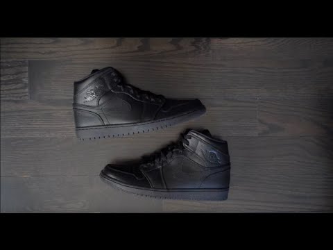 Jordan 1 Triple Black (2019) - Quick look + On feet - 4K Video Ultra HD