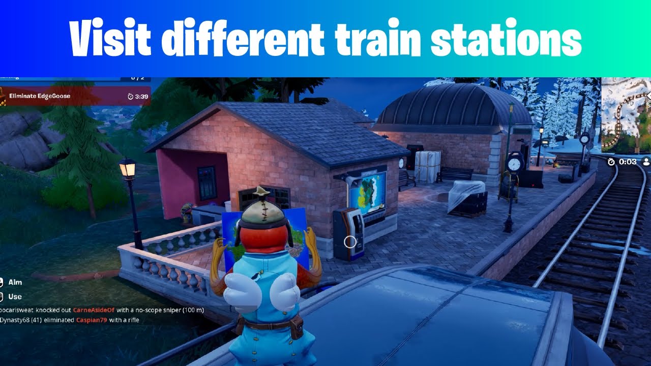 Fortnite วิธีทำ Visit different train stations Week 4 YouTube