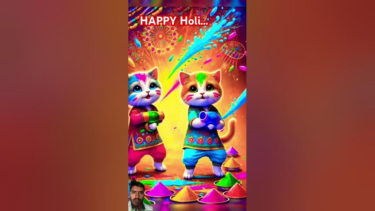 happy holi cat