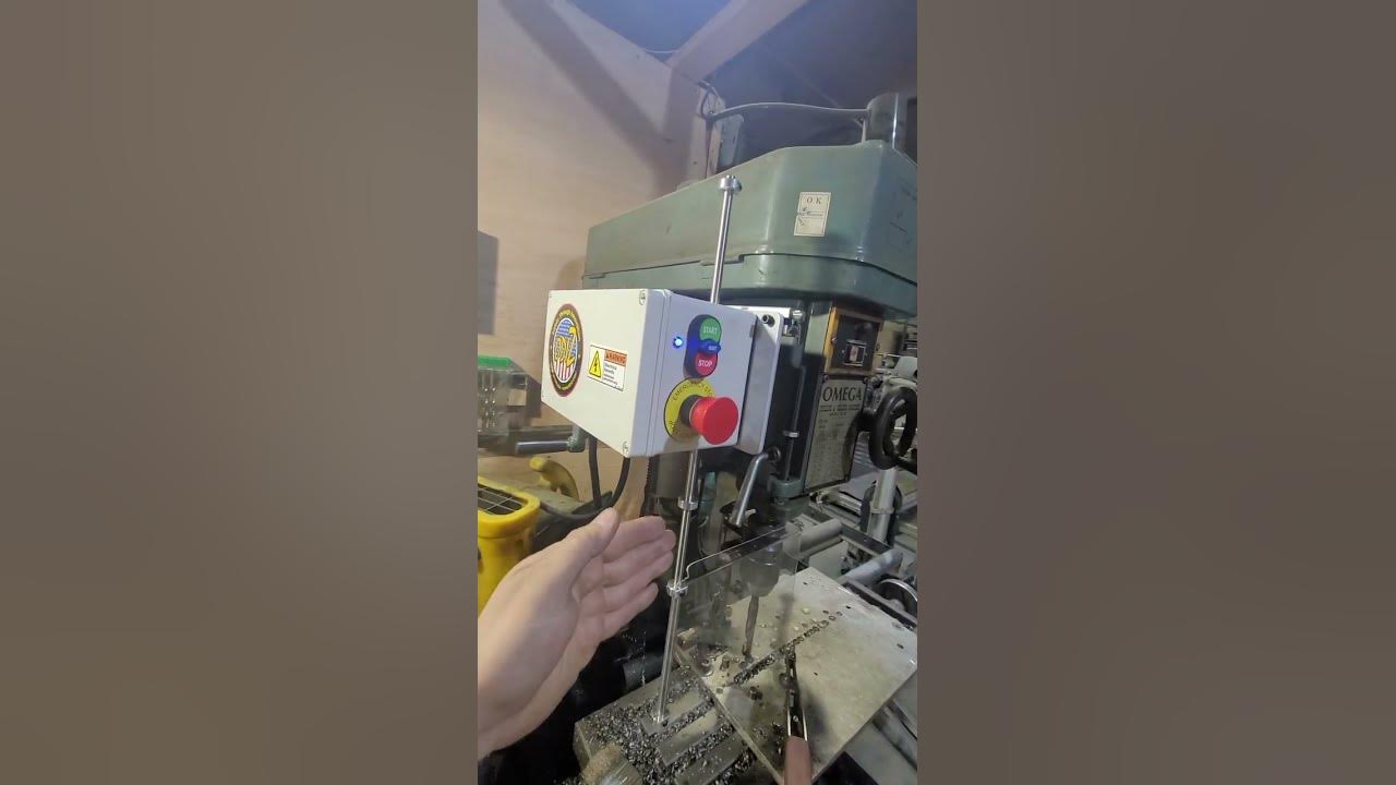 Drill Press Interlock AntiRestart Interlocked Guard with operator