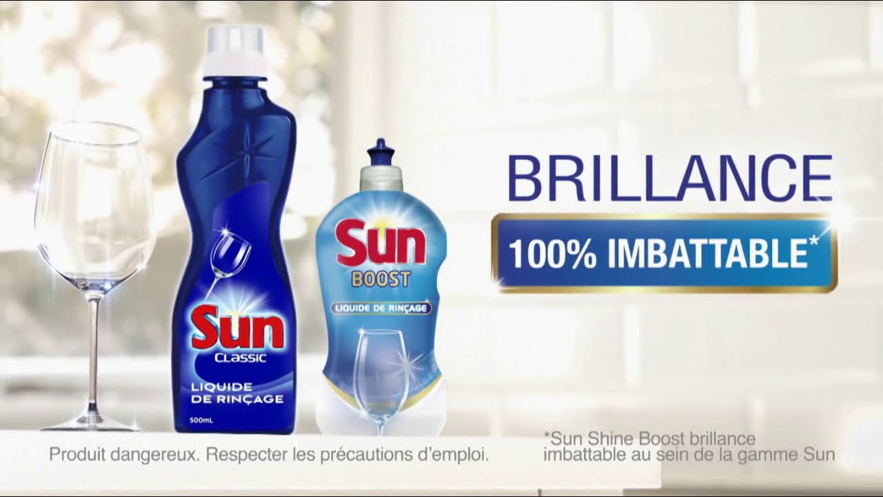 SUN Liquide de rinçage Classic Triple Action lave-vaisselle 500ml