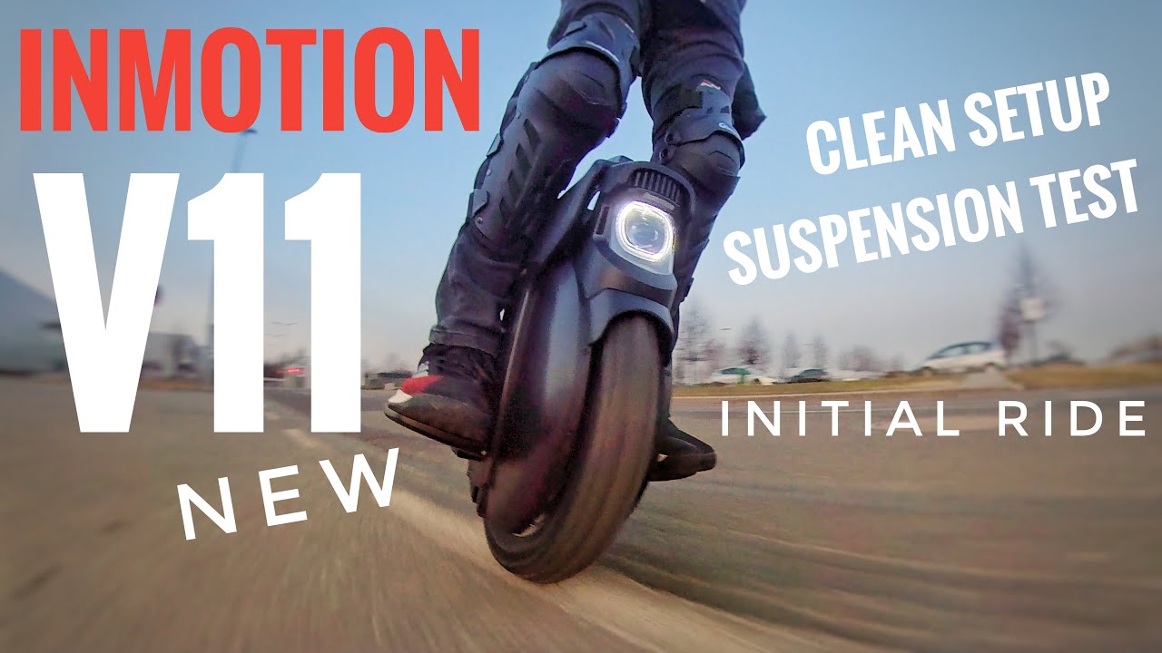 NEW Inmotion v11 - initial ride with clean setup, suspension test - 02/ ...