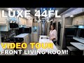 Luxe 44FL Tour // AMAZING Front Living Room // Full Time RV