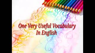 One very useful vocabulary with meaning sentence and picture in English