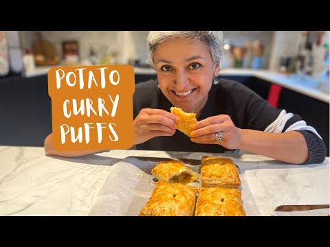 POTATO CURRY PUFFS  Parcels of pastry full of delicious potatoes  Easy baking  Food with Chetna