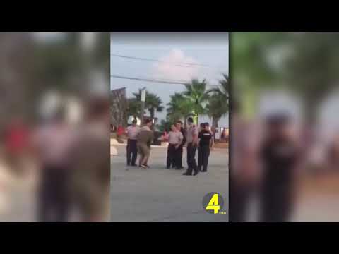 პოლიციელი მოქალაქეს სახეში ხელს ურტყამს 28.08.2019