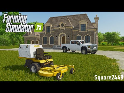 Lawn Care At Million Dollar MANSION! (NEW Walker Mower) | FS25 Landscaping