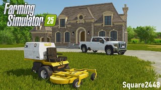Lawn Care At Million Dollar MANSION! (NEW Walker Mower) | FS25 Landscaping