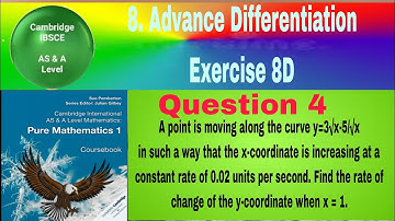 A point is moving along the curve y=3√x-5/√x  in such a way that the x-coordinate is increasing at a