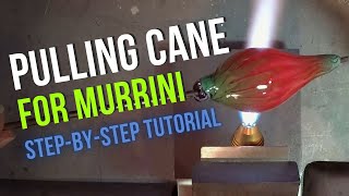 Pulling Glass Murrini Cane (& Making a Twistie at the end!)  StepbyStep Lampworking Tutorial
