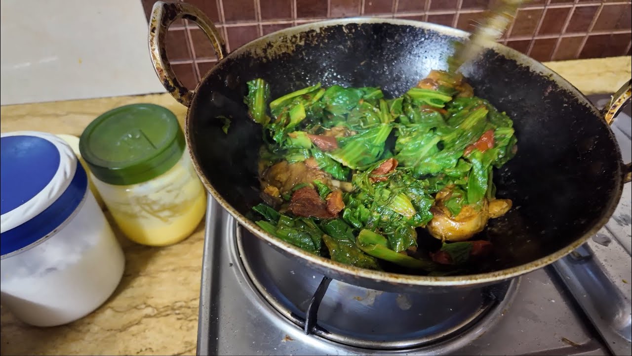 After a long time I am cooking chicken with local rai ko sak food is yummy 😋##foodvlog#gyapsvlog