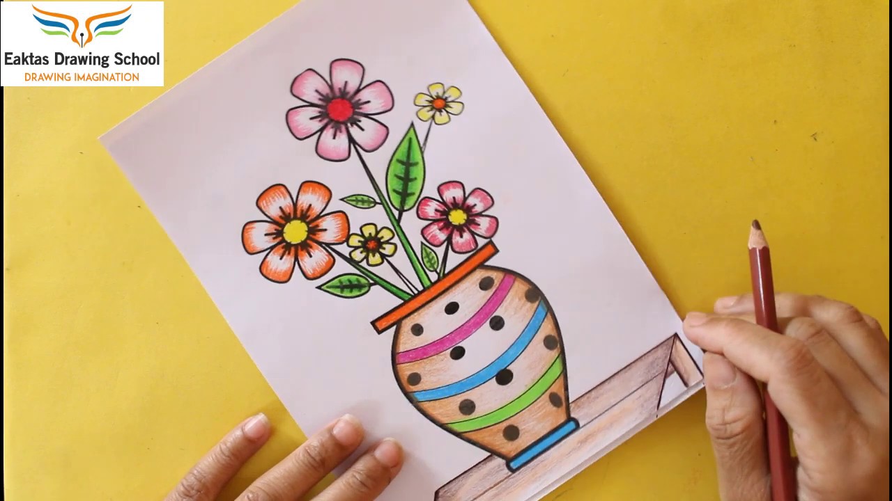 Drawing Flower Pots - Draw Space