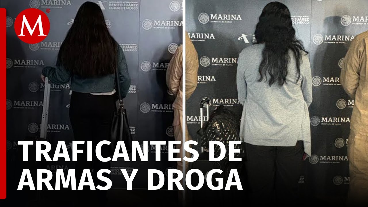 Capturan a dos mujeres traficantes de armas y drogas en el AICM - YouTube