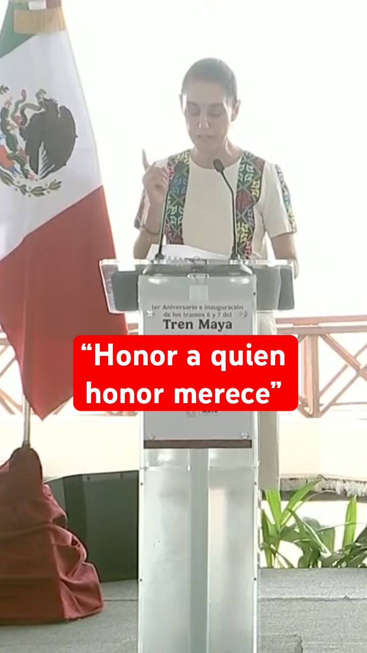 Sheinbaum reconoce el trabajo de AMLO para la construcción del Tren Maya #shorts