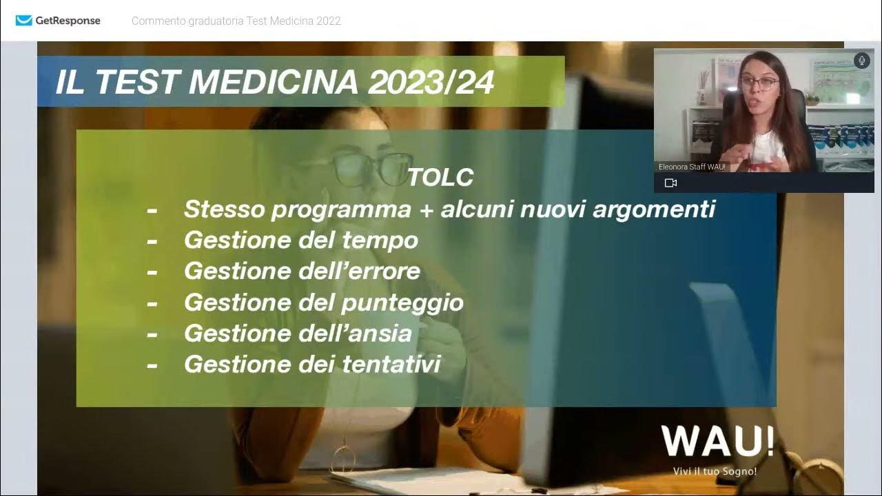GRADUATORIE NOMINALI TEST MEDICINA 2022 E NOVITÀ TOLCMED YouTube