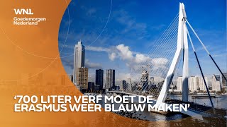 700 honderd liter verf moet de Erasmusbrug weer blauw maken