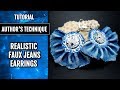 TUTORIAL | Realistic Faux Jeans/Denim Earrings totally from polymer clay Author's Technique