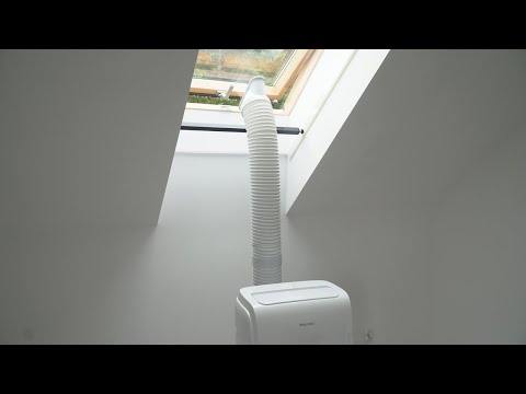 Klimatyzator przenośny na poddaszu w oknie dachowym - Rama okienna Warmtec TermoBlock UP - Montaż