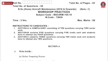 BSC HONS 1ST SEM AM WORKSHOP PRACTICES NOV 2019 | PTU