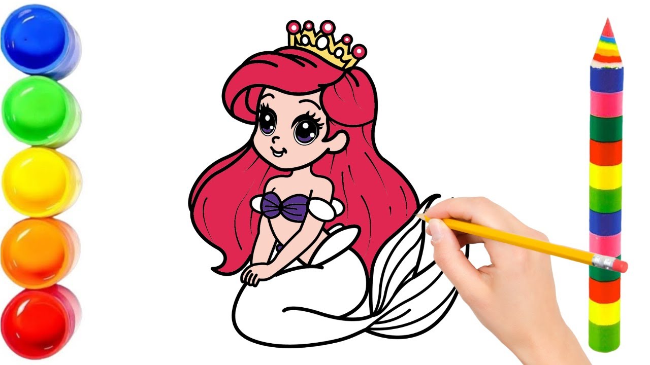 Learn How to Draw Mermaid Easy step by step Disney Princess drawing