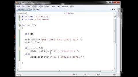 C++ dərs 14 Operatorlar  Şərti ifadələr bərabərlik ==