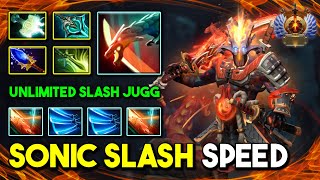 ULTRA SONIC SLASH SPEED CARRY Juggernaut Aghs Scepter + Mjollnir Build Unlimited Slash 7.35b DotA 2