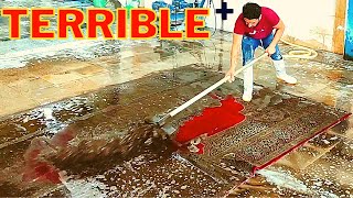 Terrible dirty carpet cleaning satisfying rug cleaning ASMR