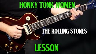 Video thumbnail of "how to play "Honky Tonk Women" on guitar by The Rolling Stones | guitar LESSON tutorial"