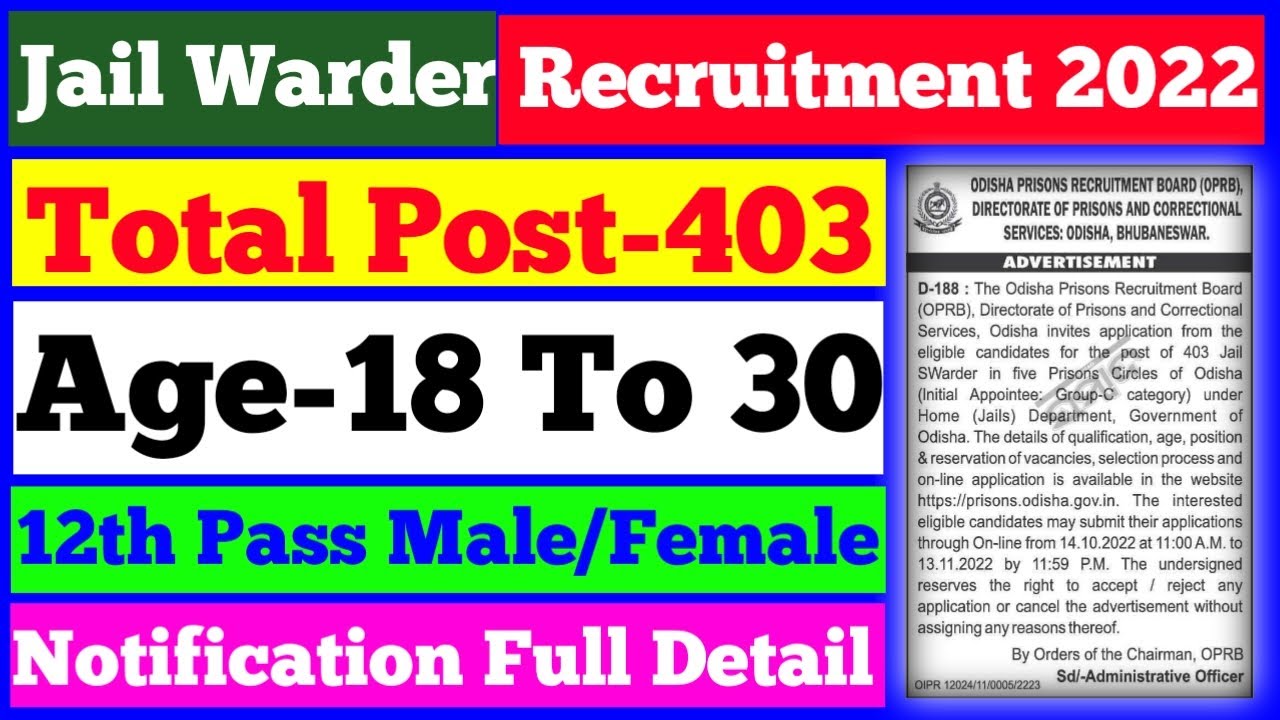 ODISHA JAIL WARDER RECRUITMENT 2022 APPLY ONLINE ODISHA JAIL WARDER jail-police-warder-job-information-warder-job-profile-duty-salary