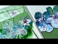 Matching pair fluidart divided floral acrylic pour painting tutorial step by step tutorial