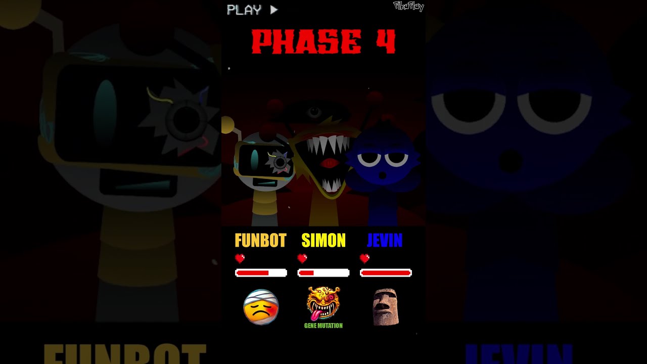 HP Bar Emoji Status FUNBOT SIMON JEVIN In 1 10 DEFINITIVE Phases Sprunki Incredibox