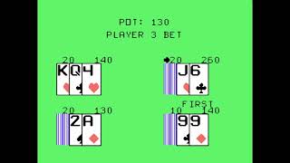Card Sharp (unreleased) for the TI-99/4A
Game description:
Well, while this was never released, it was later released as Blackjack & Poker.
Anyway, a poker and blackjack game for 1-4 players. Place how much the bankroll is and then start betting! Card Sharp (unreleased) for the TI-99/4A