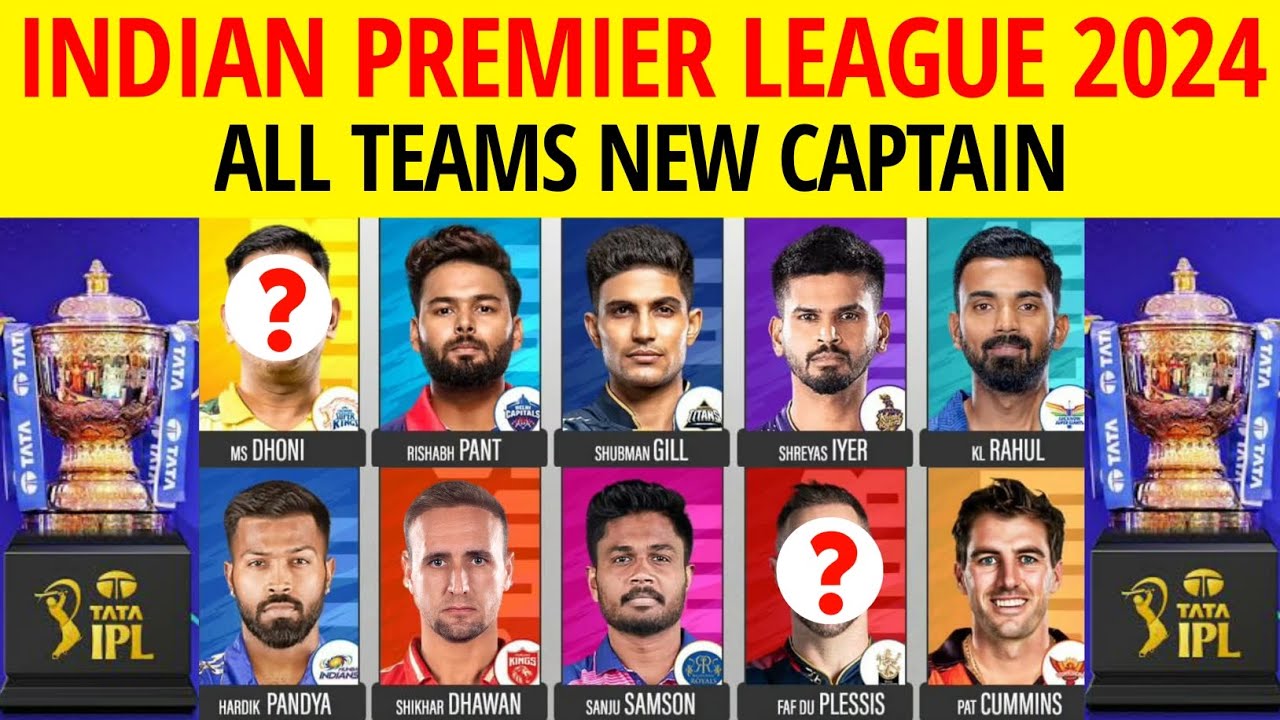 IPL 2024  All Team Final Captains List  IPL 2024 All 10 Teams Captain Name  All Captain IPL 2024