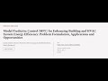 Model predictive control mpc for enhancing building and hvac system energy efficien  rtcltv