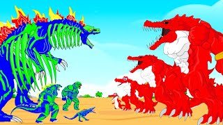 NUCLEAR GODZILLA vs RED CROCOZILLA: Who Is The True King Of Monsters?| Godzilla Cartoon Compilation