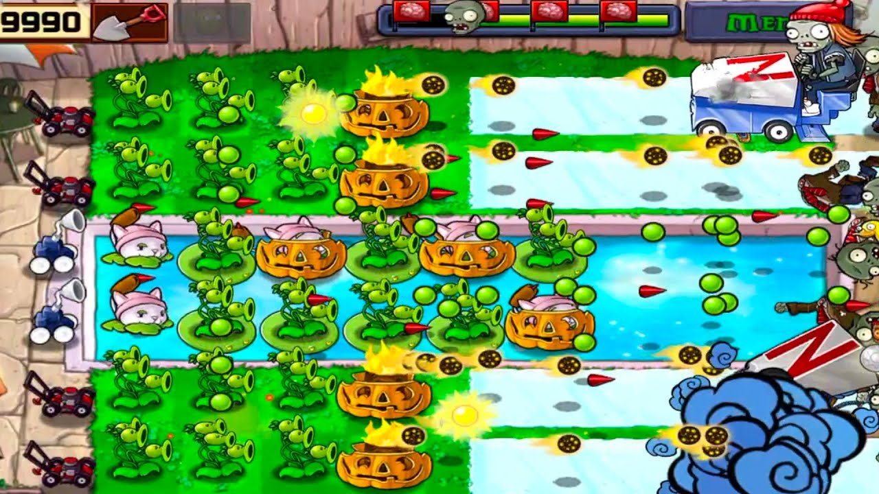 Plants vs Zombie 1 (Mini Games Bobsled Bonanza) YouTube