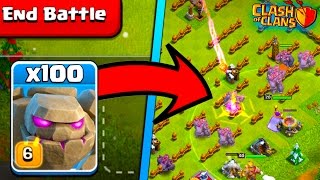 100 GOLEMS IN! NEW CLASH OF CLANS GOLEM EVENT!