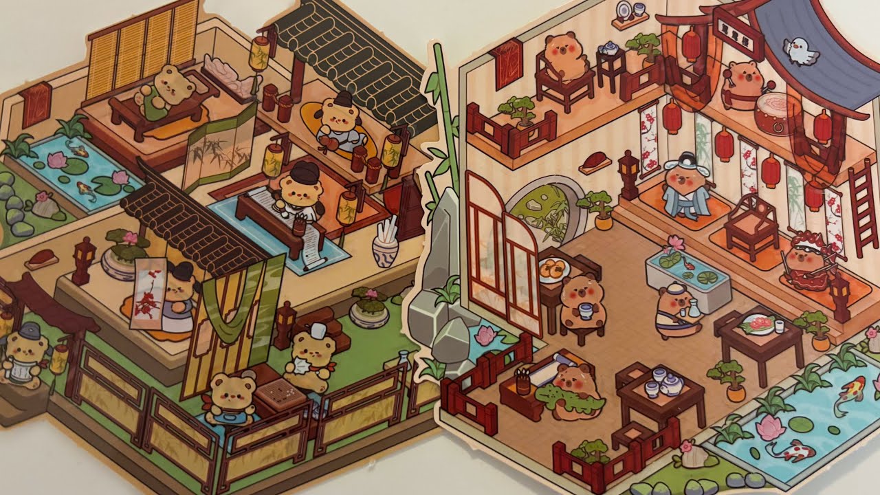 [ASMR] DIY Sticker Scene | Cute Houses Bears & Capibaras