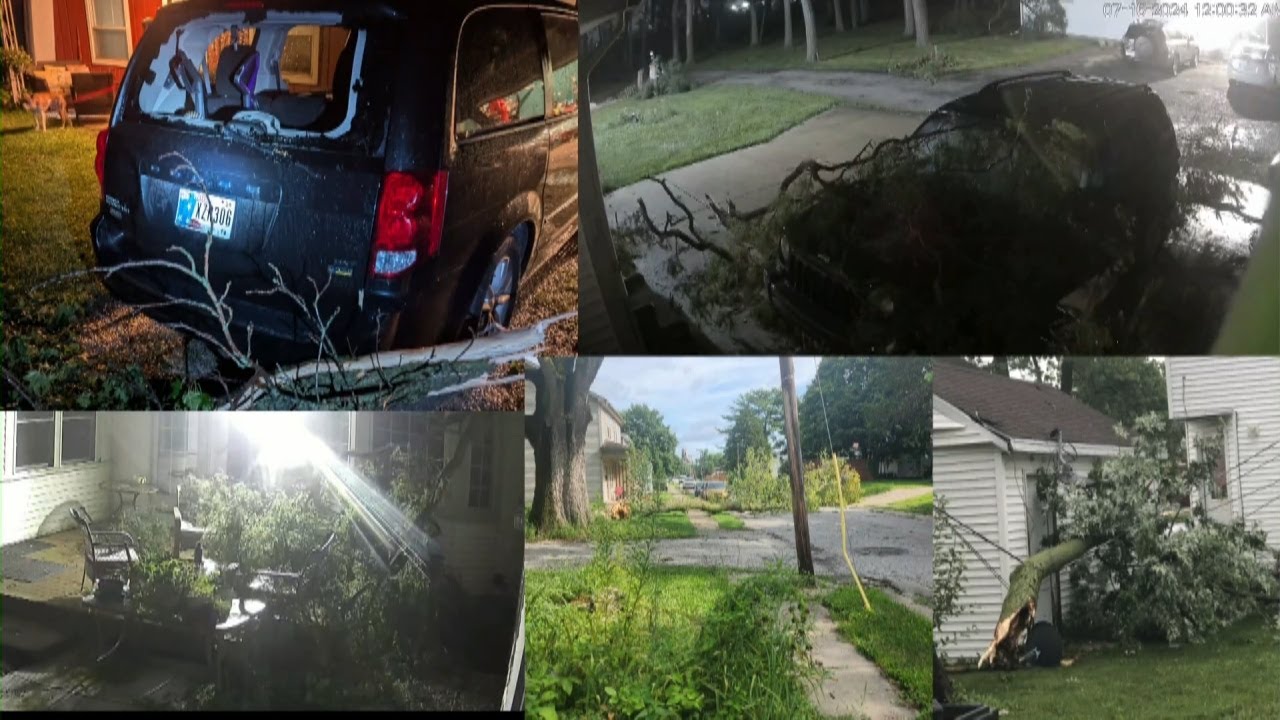 crews work to clean up storm damage in the area - YouTube